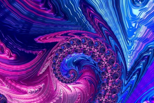 Fundo fractal brilhante espiral com superfície texturizada — Fotografia de Stock