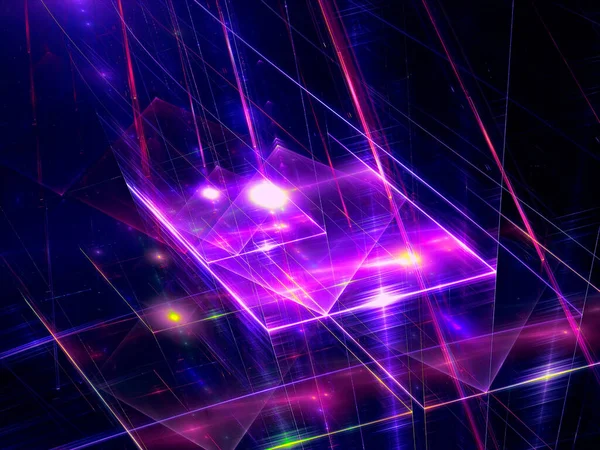 Technology blue and purple fractal background - computer generated image