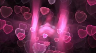 Soyut uçan kalpler video sevgililer günü döngü arkaplanı