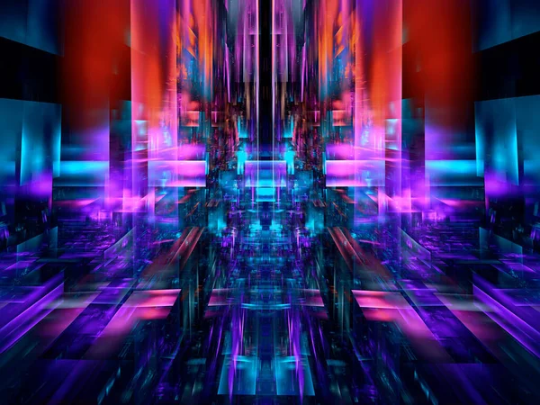 Fundo de estilo de tecnologia multicolor - ilustração 3d abstrata — Fotografia de Stock