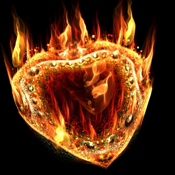 Abstract glowing heart computer-generated image for cards, banne — Stock Photo, Image