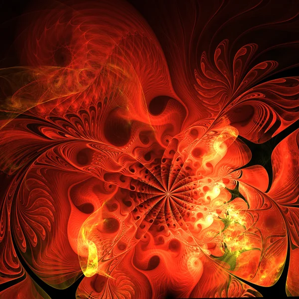 Abstract red flower computer-generated image — Stockfoto