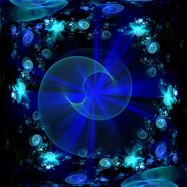 Abstract fractal computer-generated image undersea world