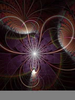 Soyut bilgisayar tarafından oluşturulan görüntü çizgili çiçek