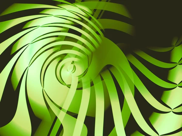 Абстрактное компьютерное изображение зеленых завитков, похожих на креветки — стоковое фото