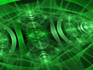 Abstract green technology background - computer-generated image