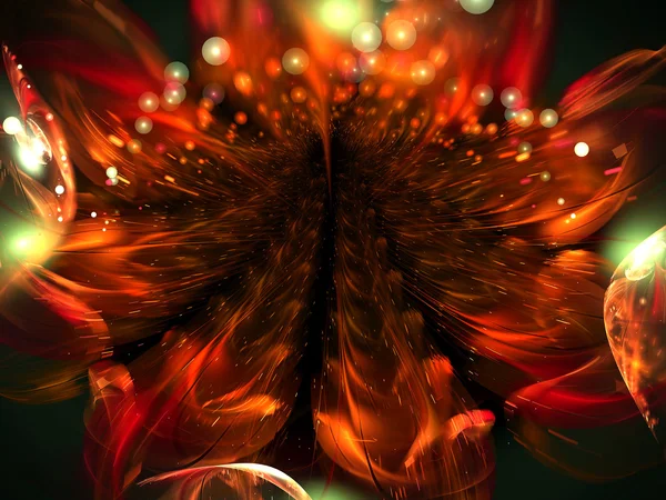 Abstract orange flower computer-generated image
