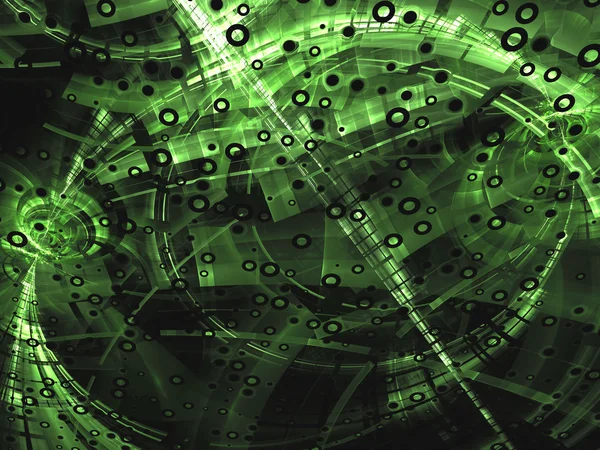 Abstract green Technology style image on black background — Stockfoto