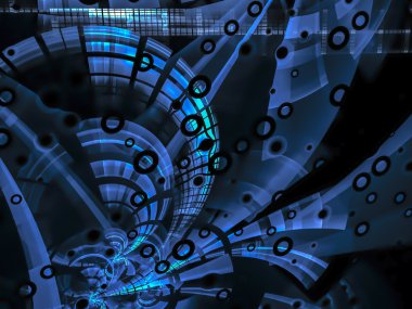 Abstract blue computer-generated image in technology style on da