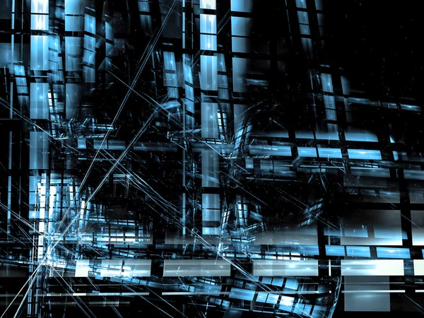 Image bleue abstraite générée par ordinateur dans un style technologique — Photo