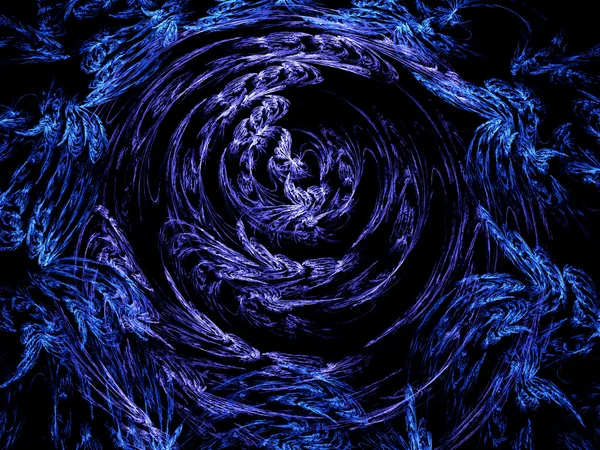 Imagen azul abstracta generada digitalmente sobre un fondo negro — Foto de Stock
