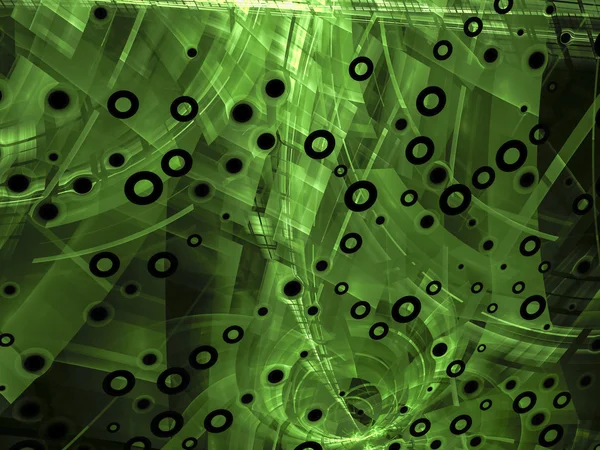 Abstract green technology style image on a black background — Stockfoto