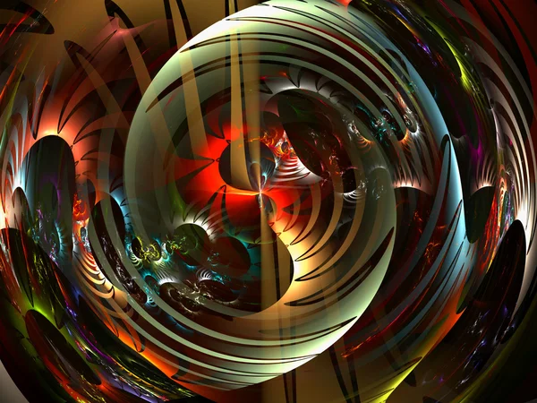 Imagem abstrata gerada por computador de uma sagacidade espiral listrada brilhante — Fotografia de Stock