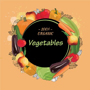 çizilmiş Eko sebze cabukşalterli, sonbaharda hasat ver. Su ile kroki