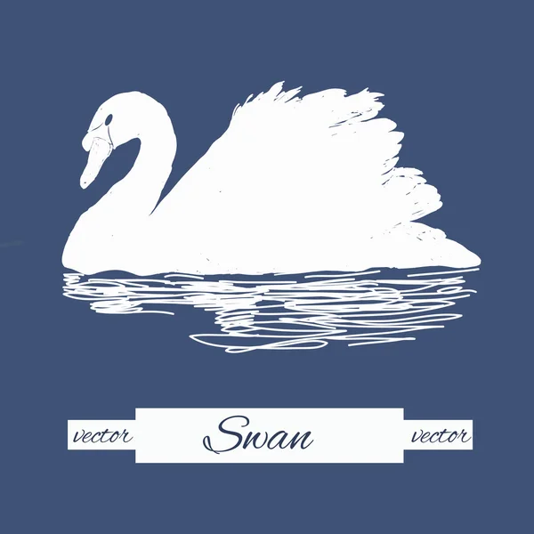 Иллюстрация стилизации лебедя для дизайна логотипа, штампа Стоковая Иллюстрация
