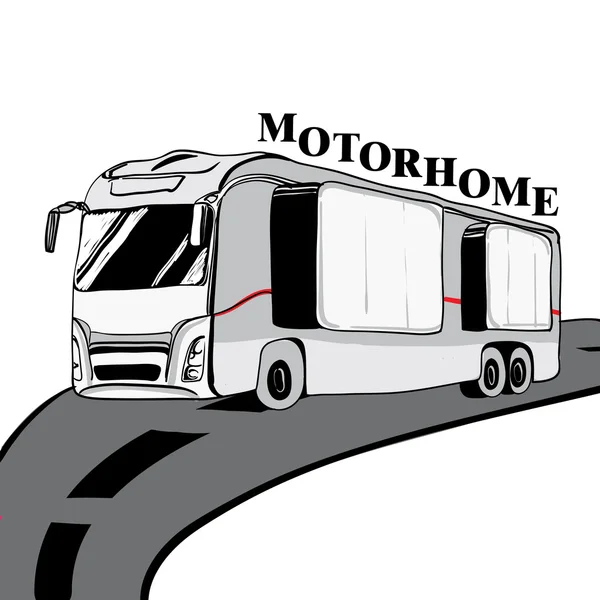 Auto Doodle disegnate a mano Veicoli ricreativi Camper Vans Caravan Illustrazioni Stock Royalty Free