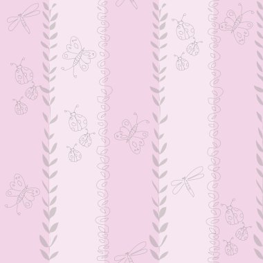 Kız için seamless modeli Illustration. El çizmek