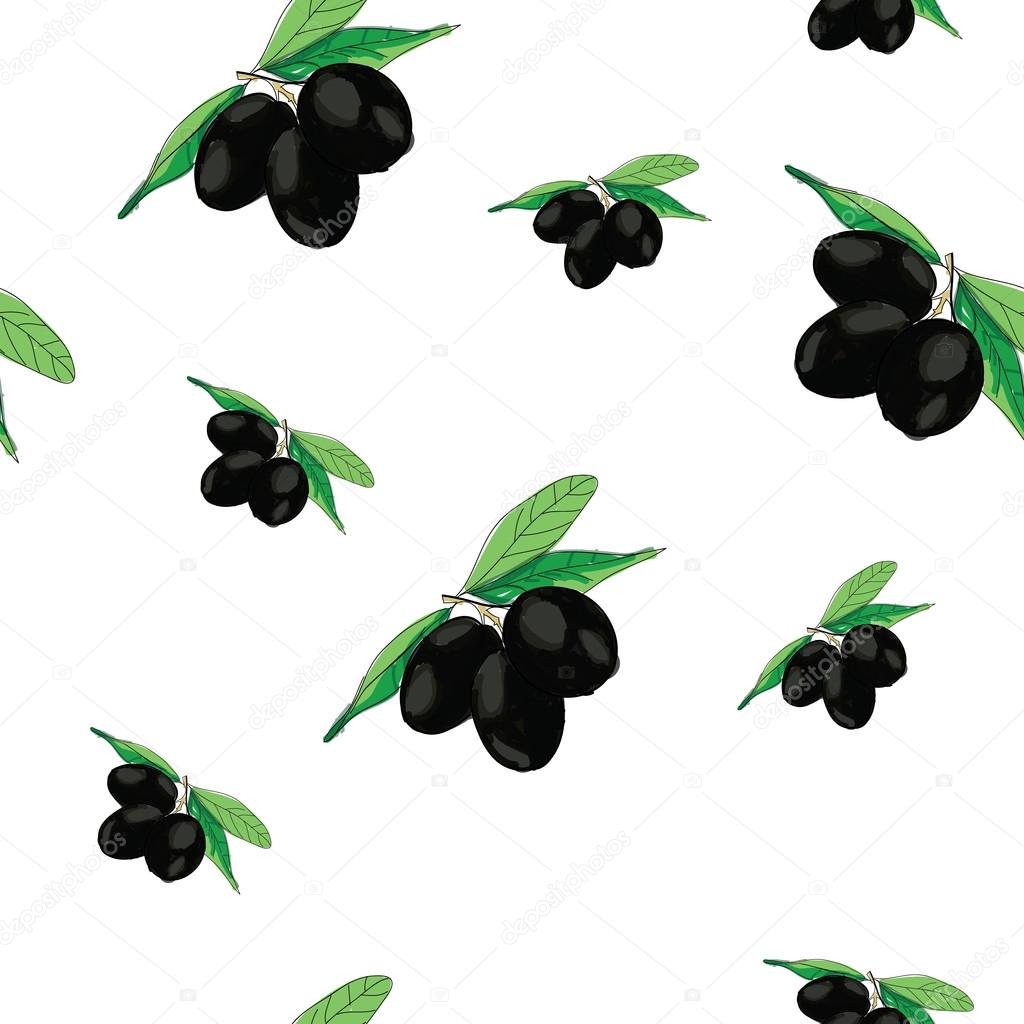 Illustration of olive seamless pattern