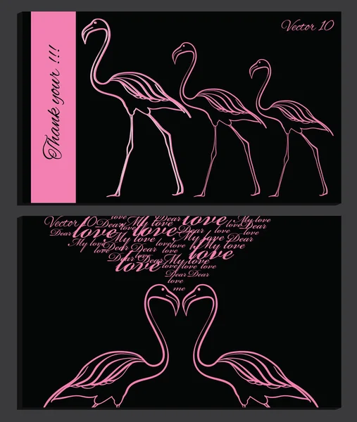 Flamingo rosa no quadro de giz — Vetor de Stock