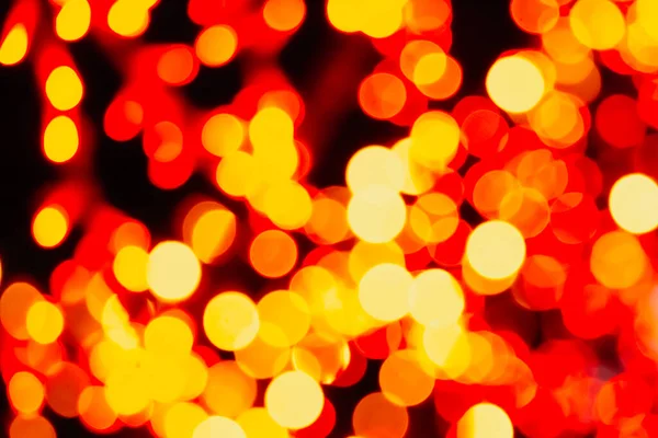 Fondo Borroso Navidad Luces Amarillas Bokeh Desenfoque Color Fortuna Oro — Foto de Stock