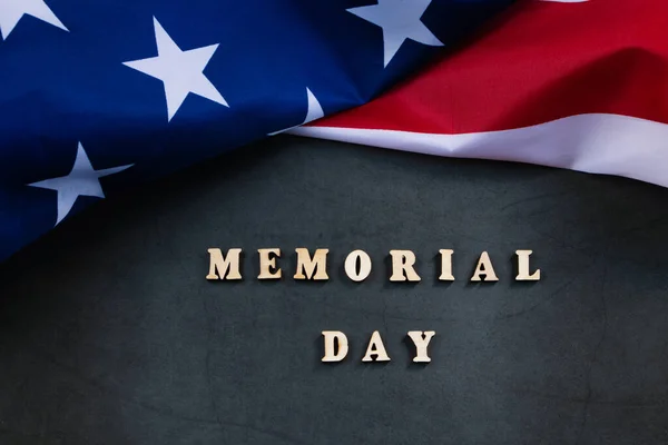 American Flag Dark Background Usa Memorial Day Concept Remember Honor — Stock Photo, Image