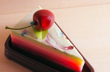 Süslü sabun ile boş alanı ile üst kiraz kek formunda