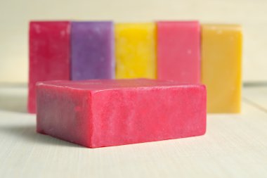 Sabun bar lezzet gül, muz, lavanta, mango ve strawberr ile