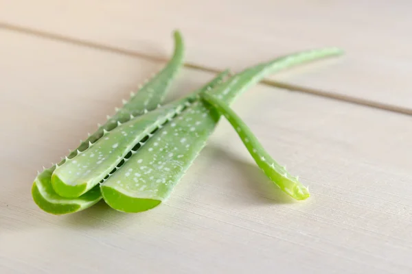 Aloe vera terisolasi di latar papan kayu — Stok Foto