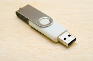 USB sopa ya da ahşap gemide izole Usb başparmak götürmek