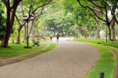 Park ve Bahçe bulanık manzaralı insanlar rahatlayın