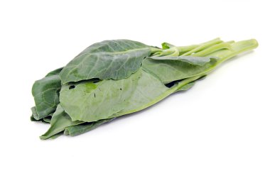 Chinese Kale or Chinese Broccoli vegetable isolated on white bac clipart