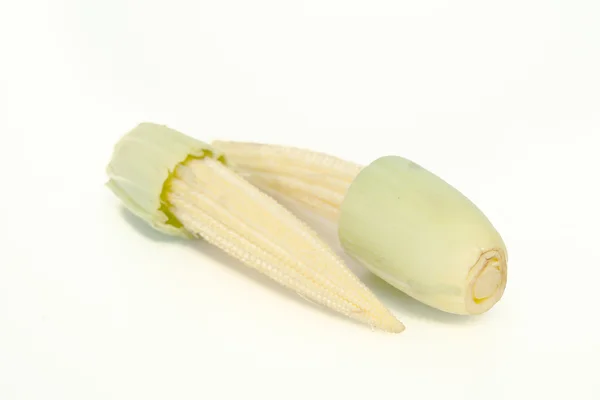 Baby corn fruit isolated on white — Stock Photo, Image
