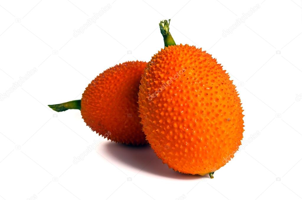Gac fruit, typical of orange-colored plant foods in Asia isolate