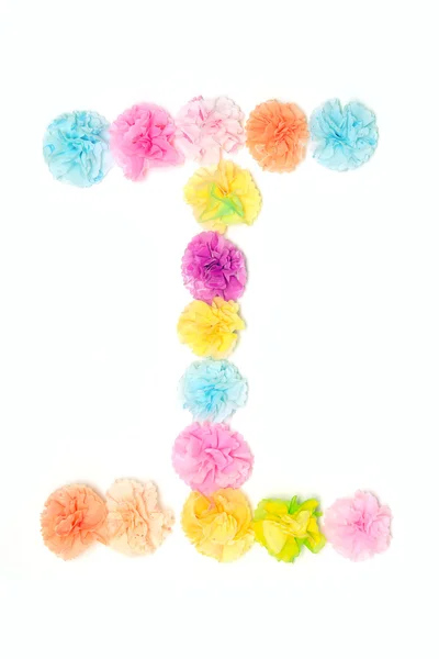 "I "Flores de alfabeto feitas de artesanato de papel — Fotografia de Stock