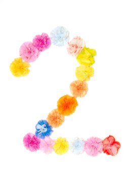 2 numara alfabe çiçek kağıt craftwork yapılan