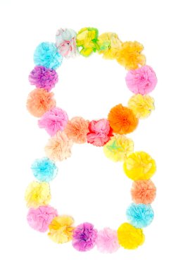 8 numara alfabe çiçek kağıt craftwork yapılan