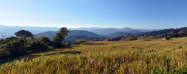 Vue panoramique sur la montagne et ciel nuageux à la vue du haut de Chi — Photo