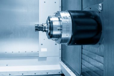 Yatay CNC makine merkezinin çarkı. CNC değirmen makinesinin yatay tipi.