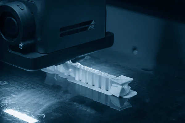 Машина Принтера Друкує Зразок Прототипу Моделі Технологія Виклику Процес Виробництва — стокове фото
