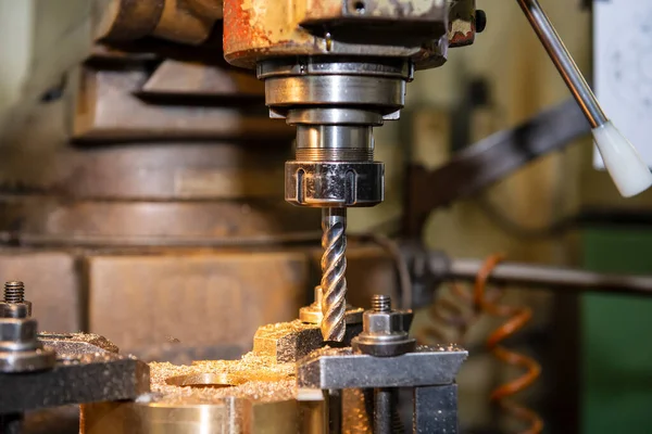 Hole Boring Processing Reamer Tool Milling Machine Shop Floor Operation — Stock Photo, Image
