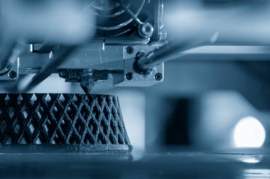3D yazıcı, örnek model prototipinin çıktısını aldı. Hızlı prototip 3D yazıcı ile yüksek teknoloji Bilgisayar Yardımı Üretim süreci.
