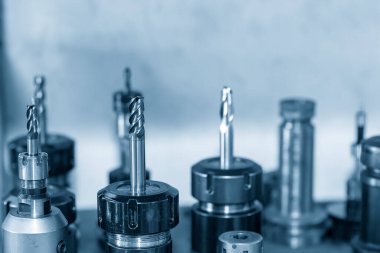 Boğa burunlu değirmen aletinin yakın çekim sahnesi. Makine merkezi için kesme aracı.