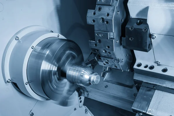 Bu teknik görüntü, plastik ambalaj endüstrisinde kullanılan küf veya enjeksiyon küf boşluğunun çıkarıcı üretimini gösteriyor. Yüksek duyarlı bir CNC dönüş merkezi silindirik mol oluşturma ve bitirme sırasında yakalanır