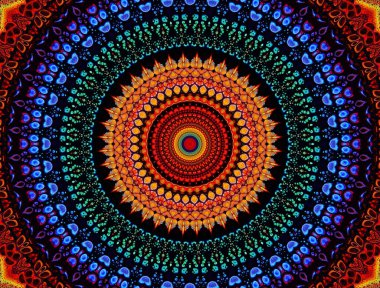 Geçmişi. Soyut. Desen. Doku. Çizim. Eşsiz kaleydoskop tasarımı. Soyut kaleydoskop arkaplanı. Çok güzel çok renkli kaleydoskop dokusu. dijital soyut desen