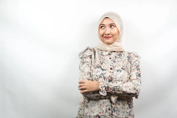 Schöne Junge Asiatische Muslimische Frau Schmollt Fühlt Sich Unzufrieden Genervt — Stockfoto