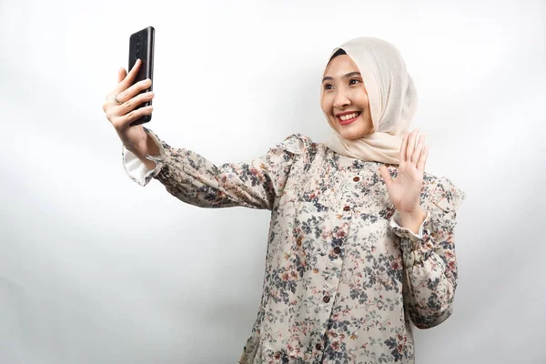 Güzel Genç Asyalı Müslüman Kadın Kendinden Emin Coşkulu Neşeli Akıllı — Stok fotoğraf