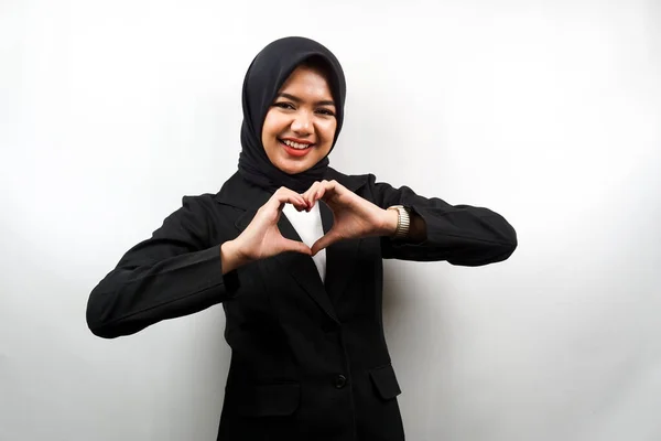 Hermosa Mujer Negocios Musulmana Joven Asiática Sonriendo Confiada Entusiasta Alegre — Foto de Stock