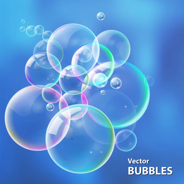 Vektör renkli kabarcıklar ayarlayın. İzole su kabarcıkları collecti