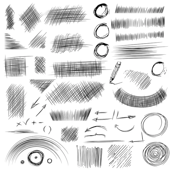 Hand drawn scribble shapes in vector — Stock Vector