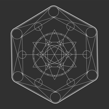 Vektör monochrom altıgen geometrik süsleme ile.